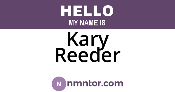 Kary Reeder