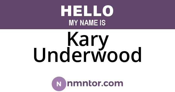 Kary Underwood