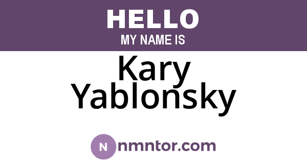 Kary Yablonsky