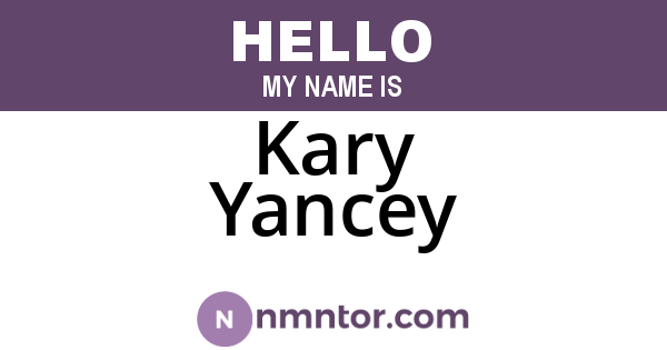 Kary Yancey