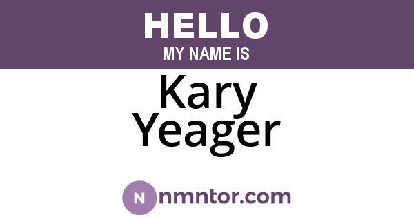 Kary Yeager