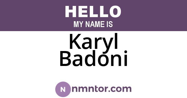 Karyl Badoni