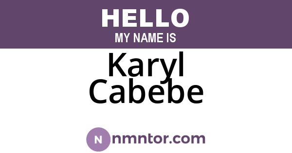 Karyl Cabebe