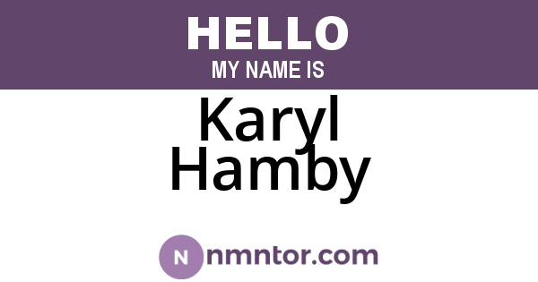 Karyl Hamby