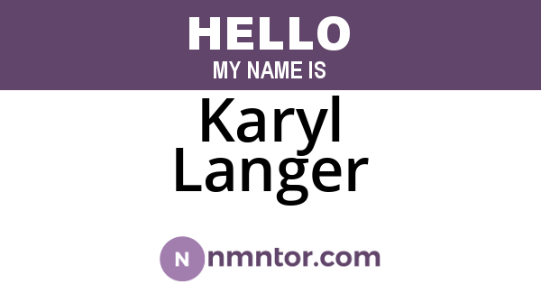 Karyl Langer