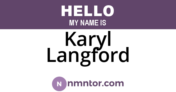 Karyl Langford