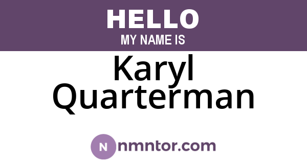 Karyl Quarterman