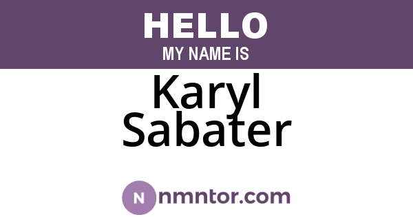 Karyl Sabater