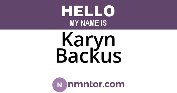 Karyn Backus