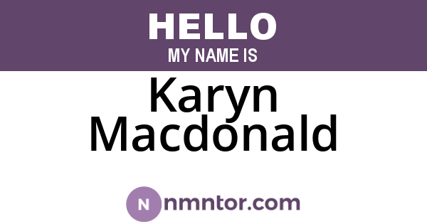 Karyn Macdonald