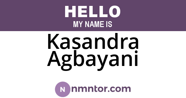 Kasandra Agbayani