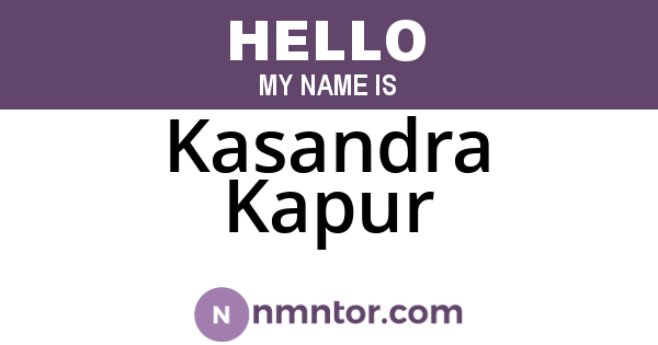 Kasandra Kapur