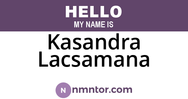 Kasandra Lacsamana