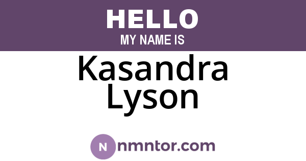 Kasandra Lyson