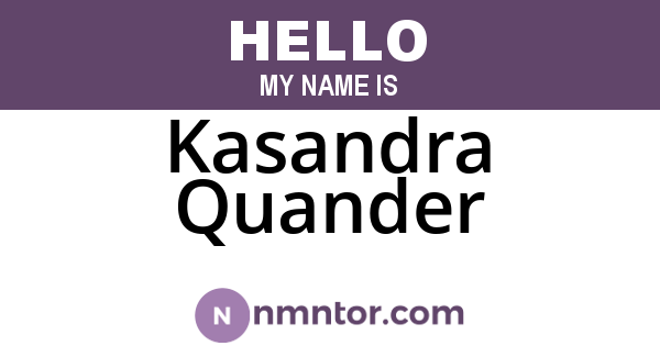 Kasandra Quander