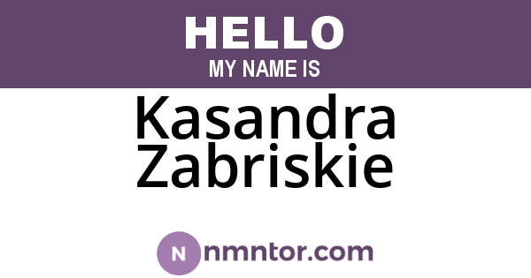 Kasandra Zabriskie