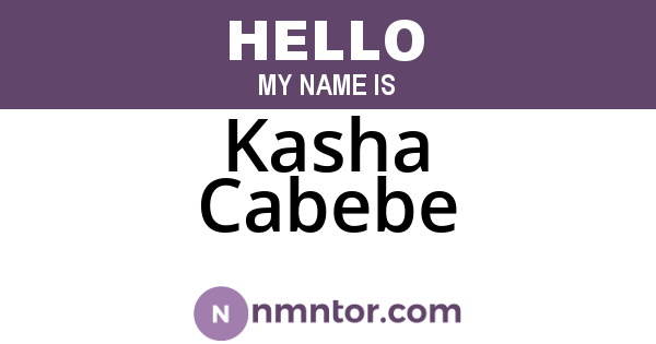 Kasha Cabebe