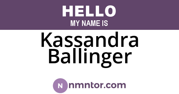 Kassandra Ballinger