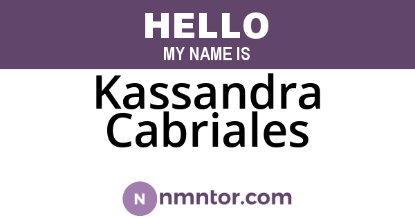 Kassandra Cabriales