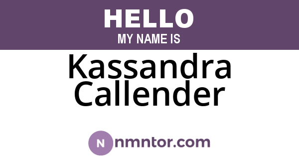 Kassandra Callender