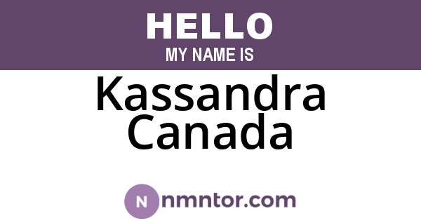 Kassandra Canada
