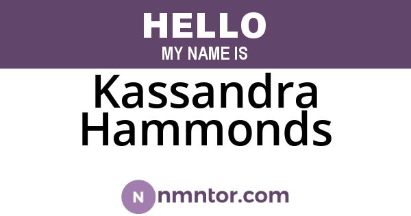Kassandra Hammonds
