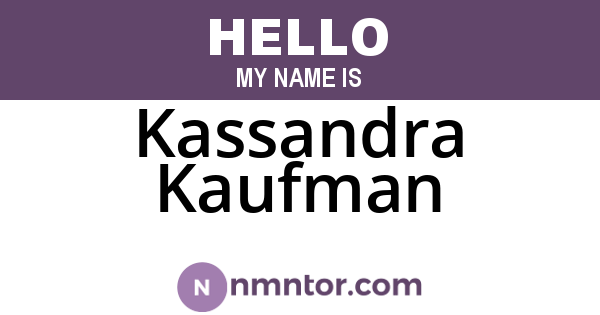 Kassandra Kaufman