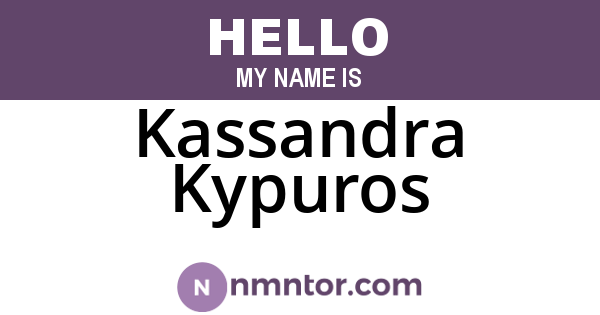 Kassandra Kypuros