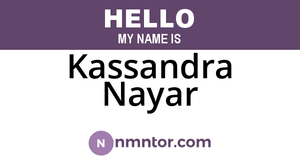Kassandra Nayar