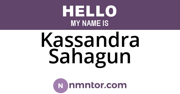 Kassandra Sahagun