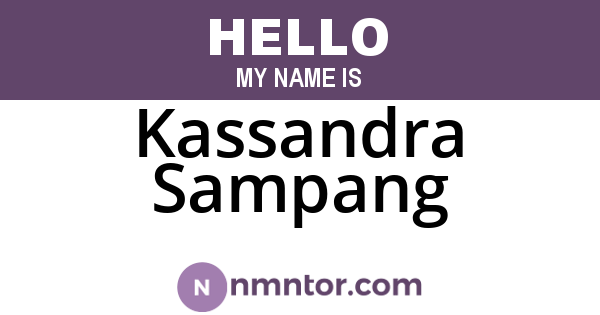 Kassandra Sampang