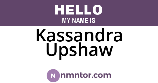 Kassandra Upshaw