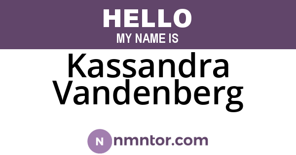 Kassandra Vandenberg