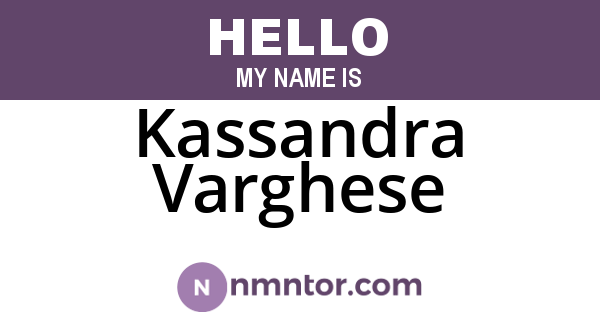 Kassandra Varghese