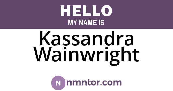 Kassandra Wainwright