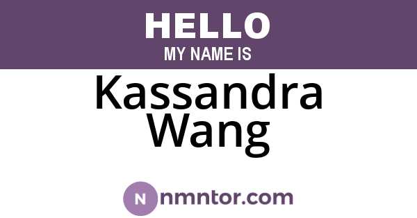 Kassandra Wang