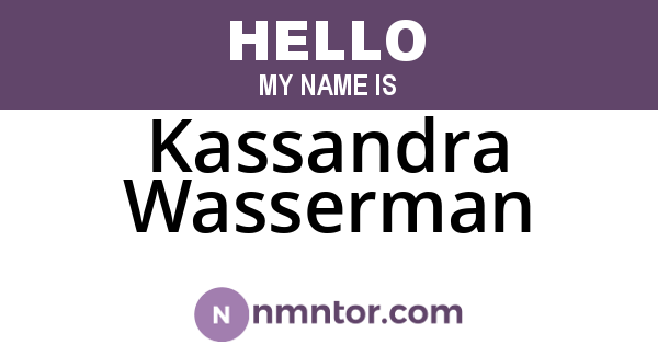 Kassandra Wasserman
