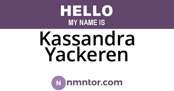 Kassandra Yackeren