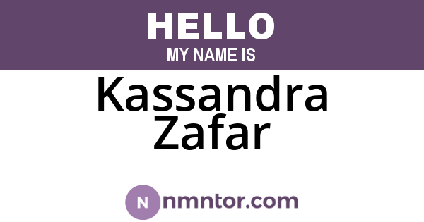 Kassandra Zafar