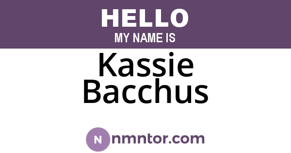 Kassie Bacchus