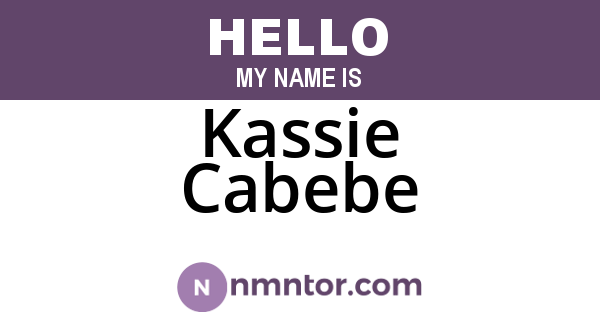 Kassie Cabebe