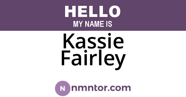 Kassie Fairley