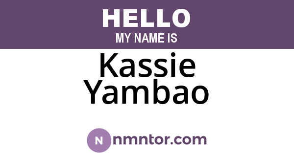 Kassie Yambao