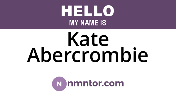 Kate Abercrombie