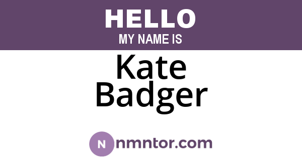 Kate Badger
