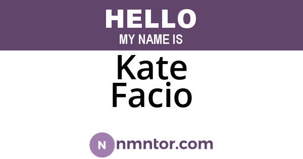 Kate Facio