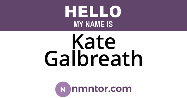 Kate Galbreath