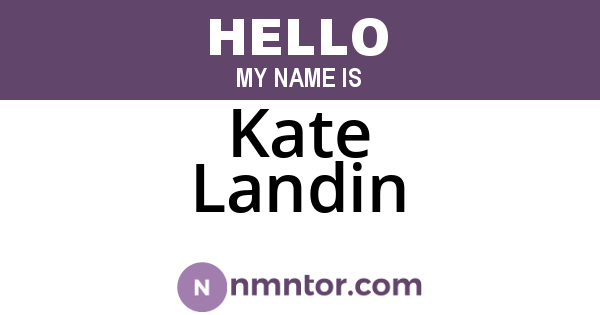 Kate Landin