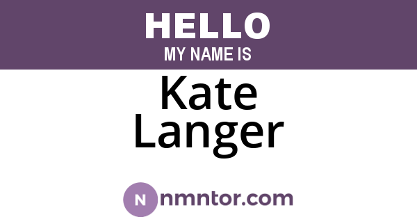 Kate Langer