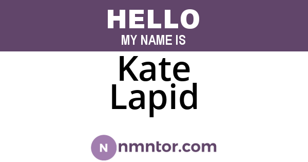 Kate Lapid